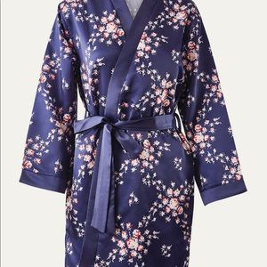 Brand new in packaging blue floral silky robe